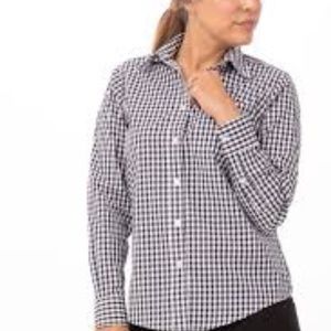 CHEF WORKS | Black Gingham Dress Shirt